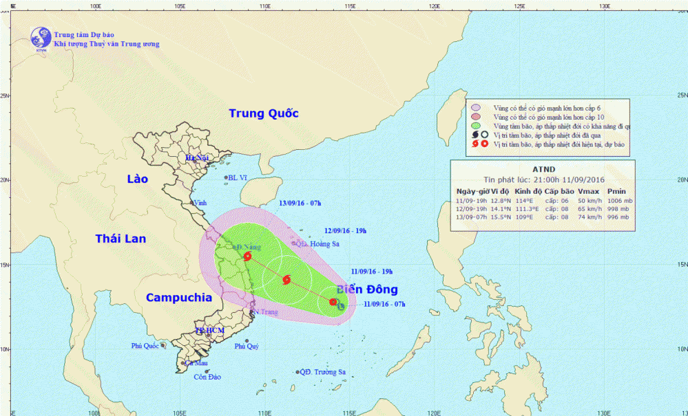 Tin áp thấp nhiệt đới trên Biển Đông