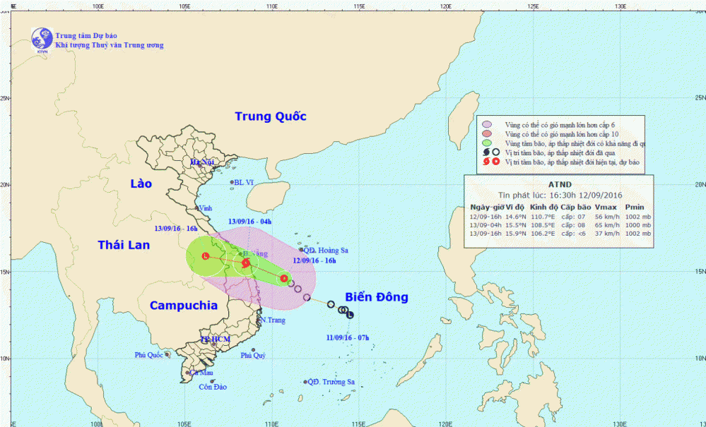 Tin áp thấp nhiệt đới gần bờ