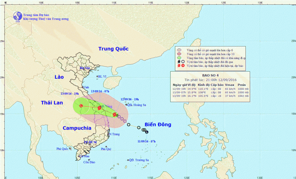 Tin bão khẩn cấp (cơn bão số 4)