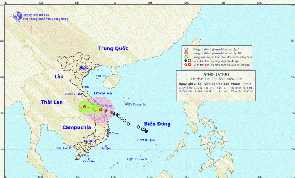 Tin áp thấp nhiệt đới trên đất liền