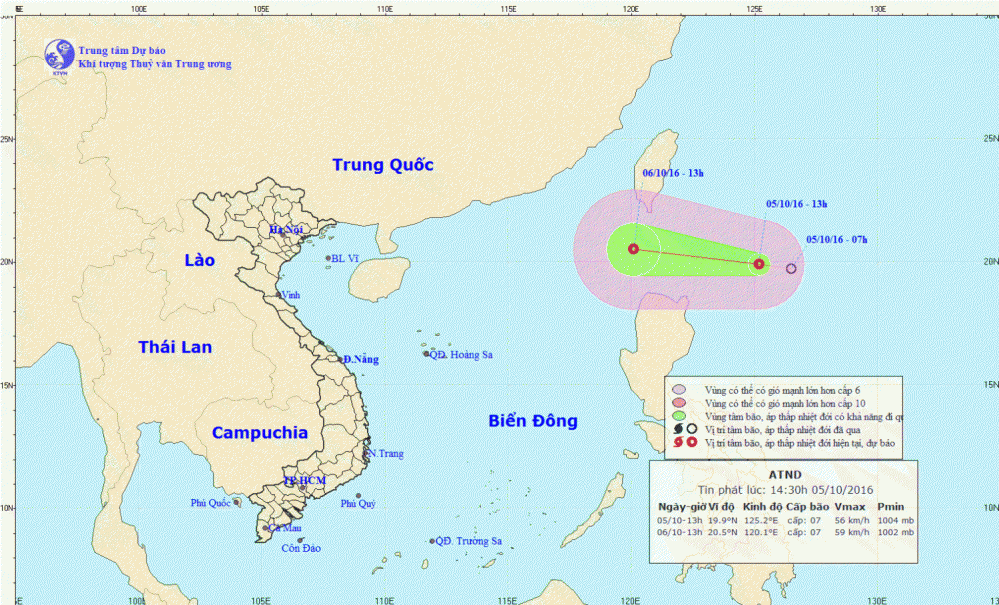 Tin áp thấp nhiệt đới gần Biển Đông
