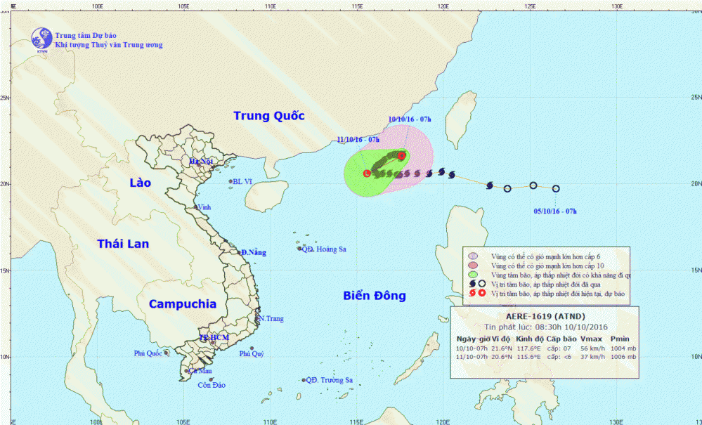 Tin áp thấp nhiệt đới trên Biển Đông
