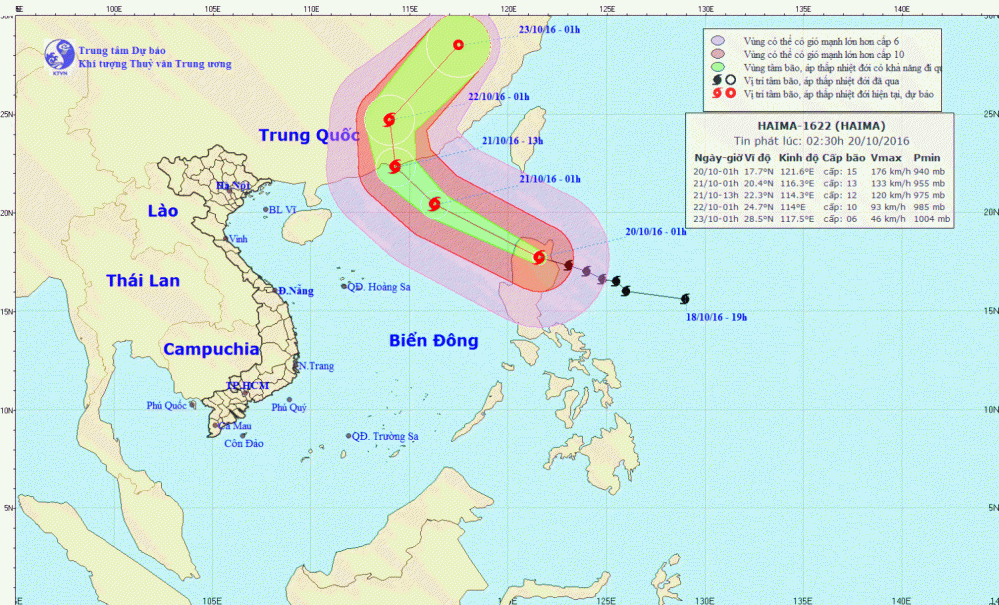Tin bão gần Biển Đông (cơn bão Haima)