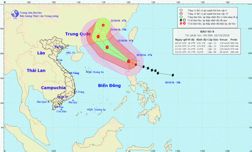 Tin bão trên Biển Đông (cơn bão số 8)