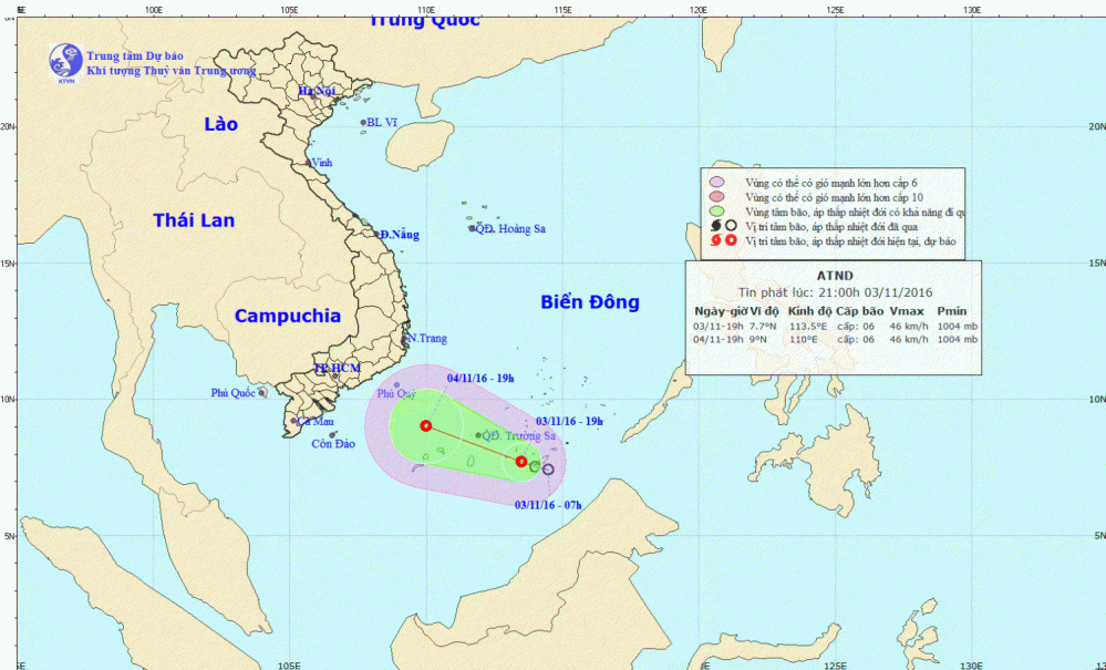 Tin áp thấp nhiệt đới trên Biển Đông