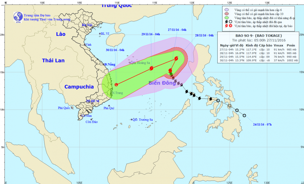 Tin bão trên Biển Đông (cơn bão số 9)
