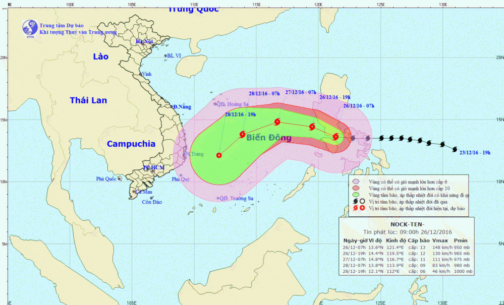 Tin bão gần Biển Đông