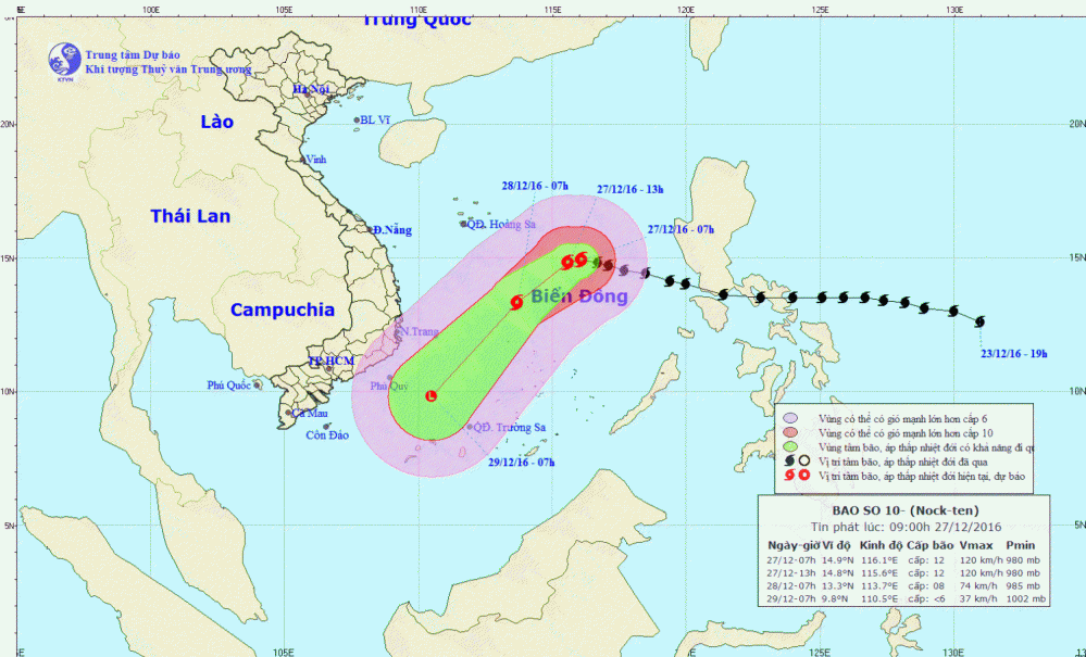 Tin bão trên Biển Đông (cơn bão số 10)
