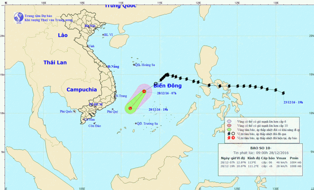 Tin áp thấp nhiệt đới trên Biển Đông