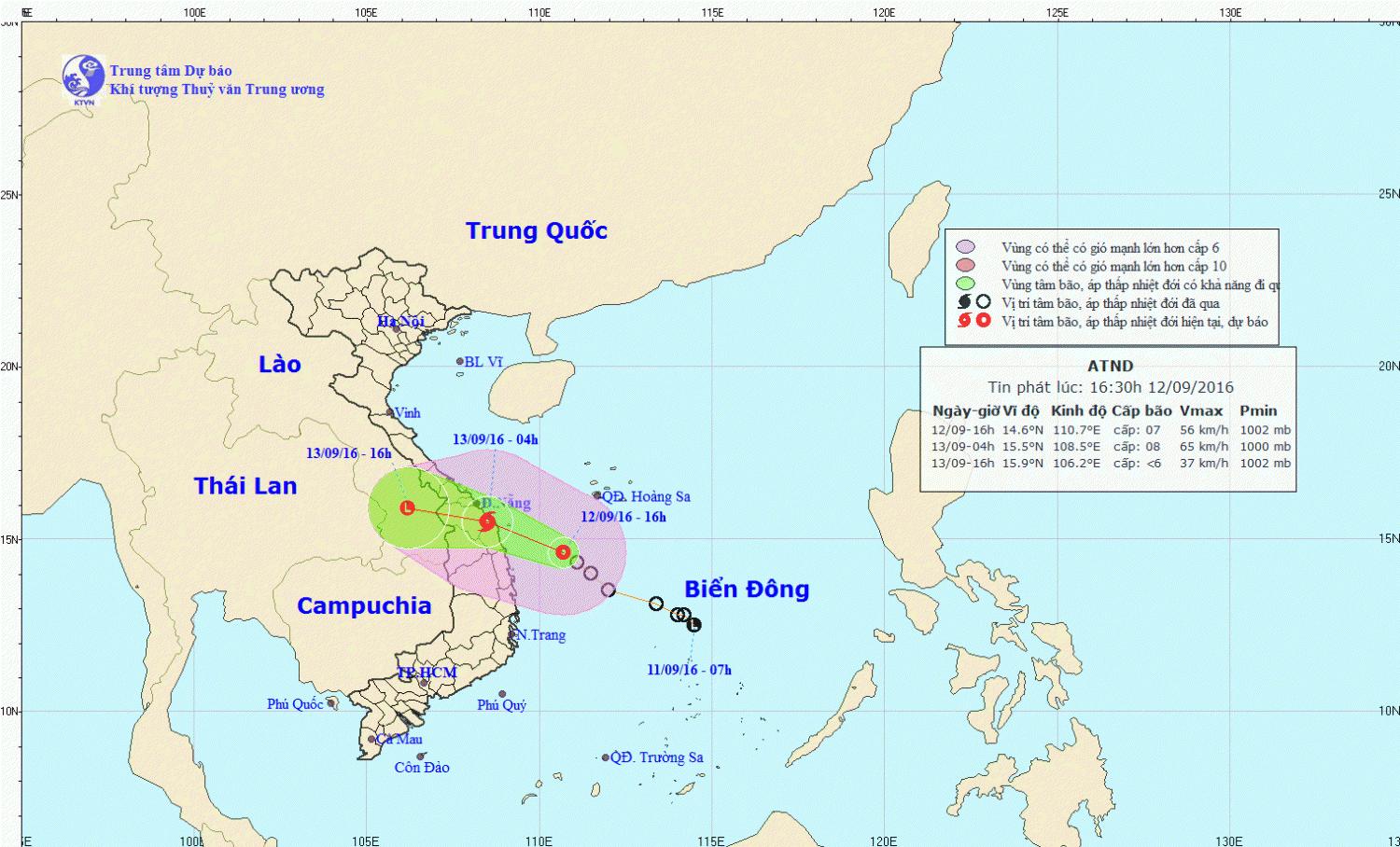 Tin áp thấp nhiệt đới gần bờ