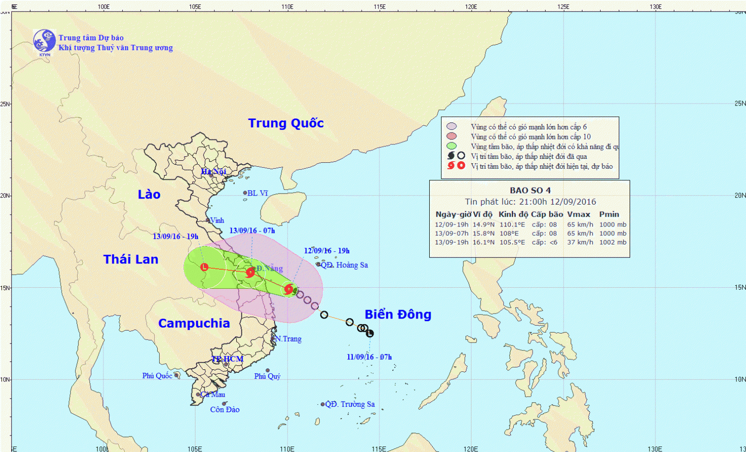 Tin bão khẩn cấp (cơn bão số 4)
