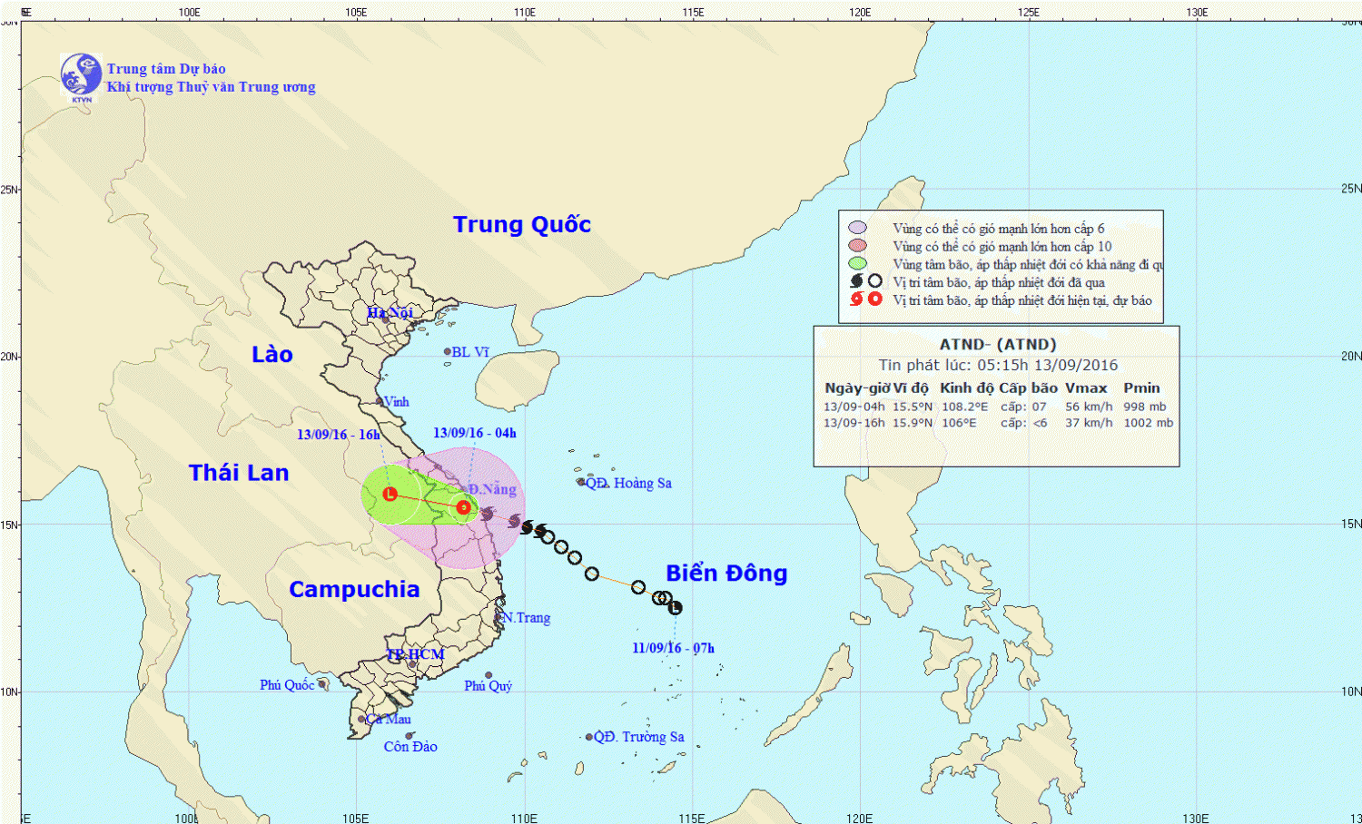 Tin áp thấp nhiệt đới trên đất liền
