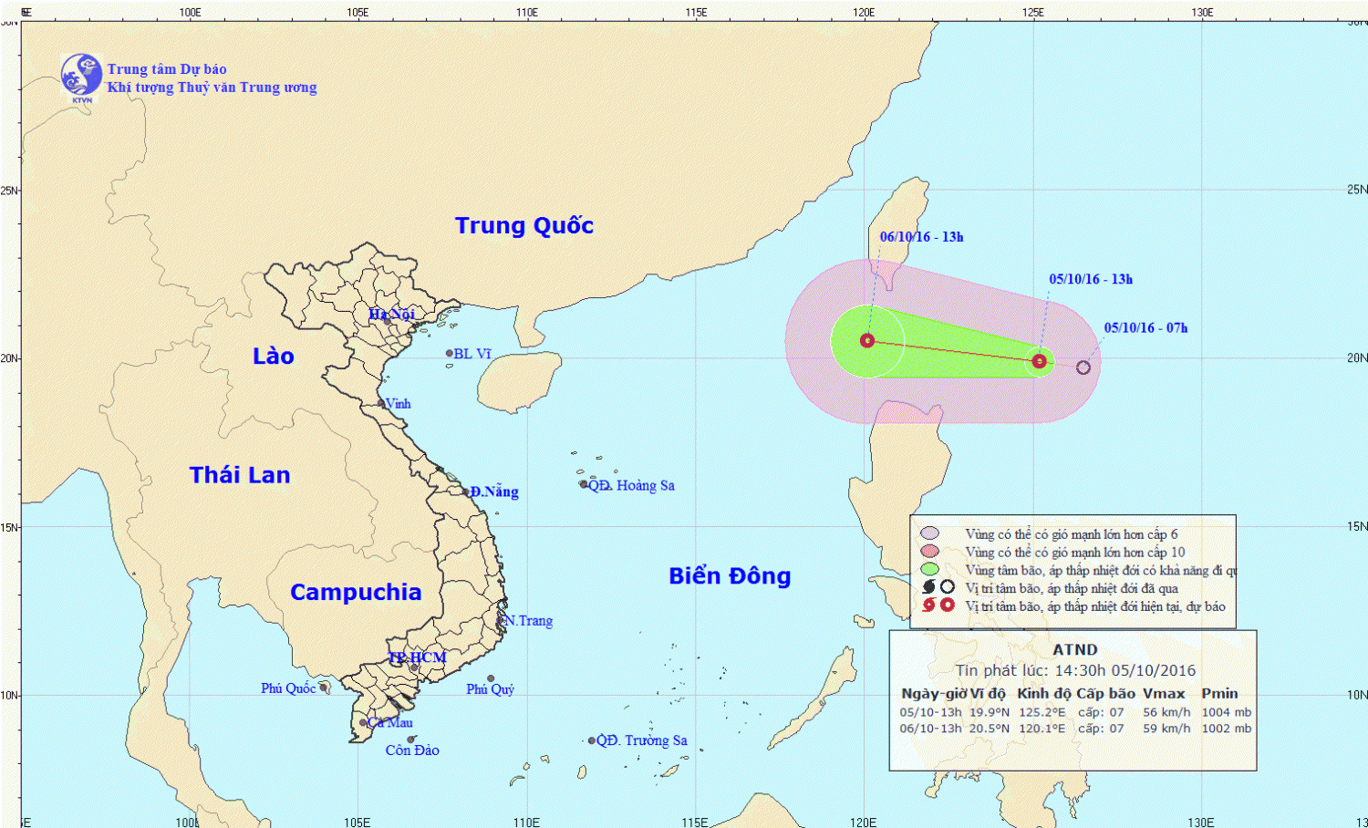 Tin áp thấp nhiệt đới gần Biển Đông