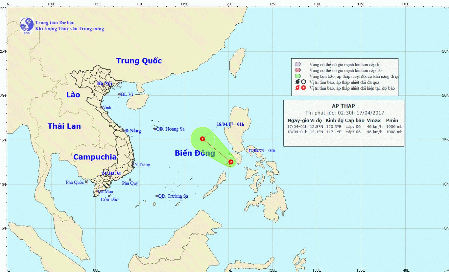 Tin về áp thấp nhiệt đới