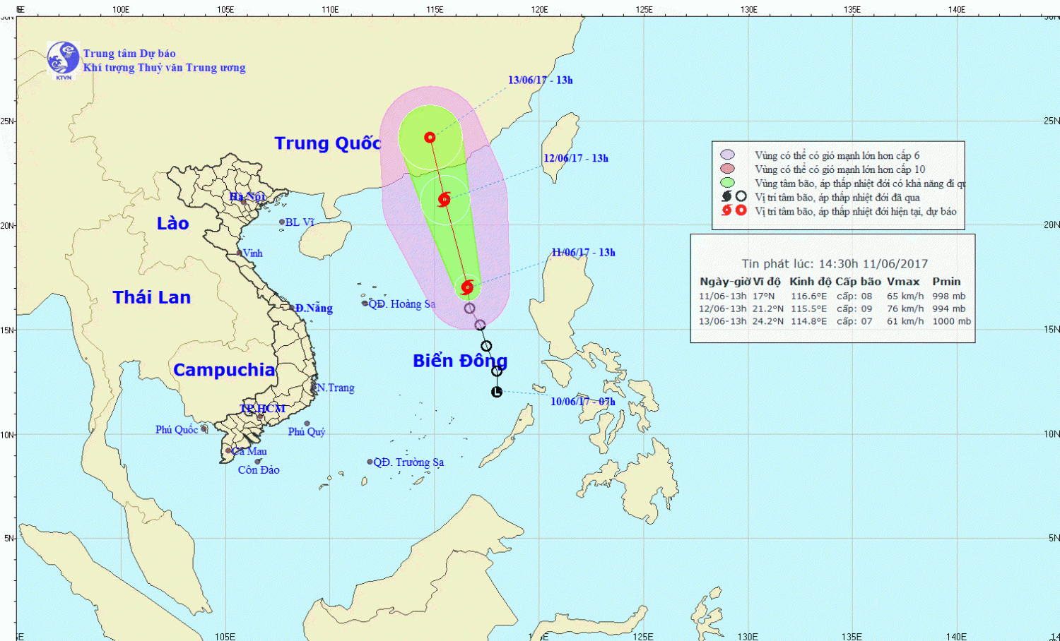 Tin bão trên Biển Đông - cơn bão số 1