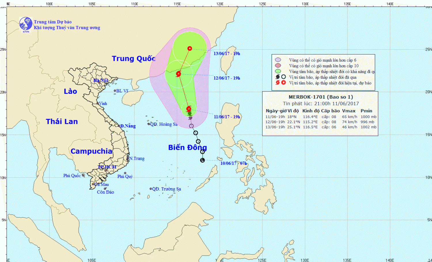 Tin bão trên Biển Đông - cơn bão số 1