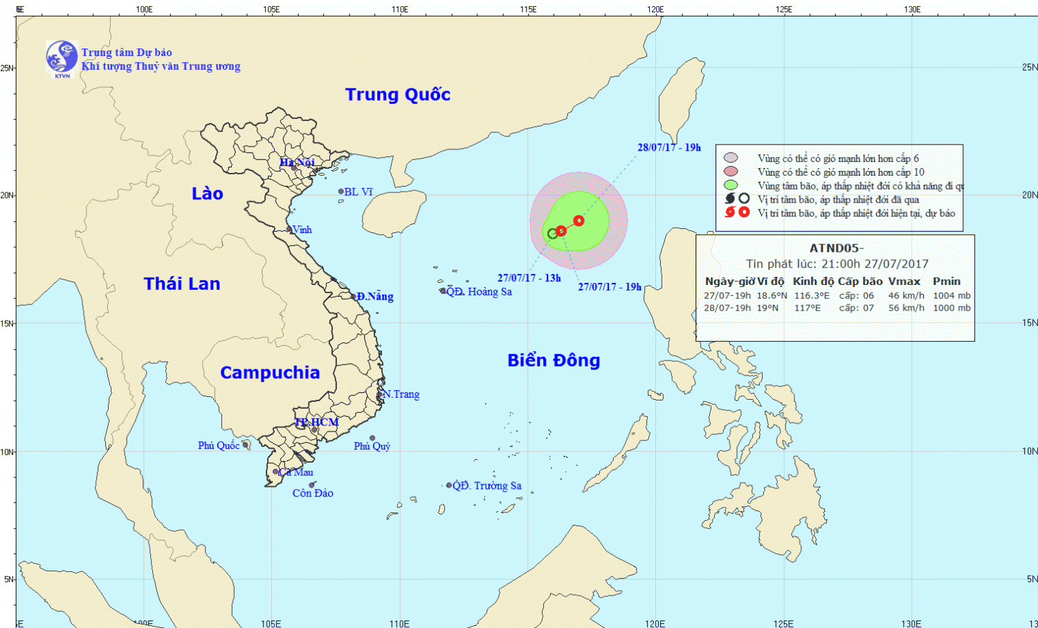 Tin áp thấp nhiệt đới trên Biển Đông