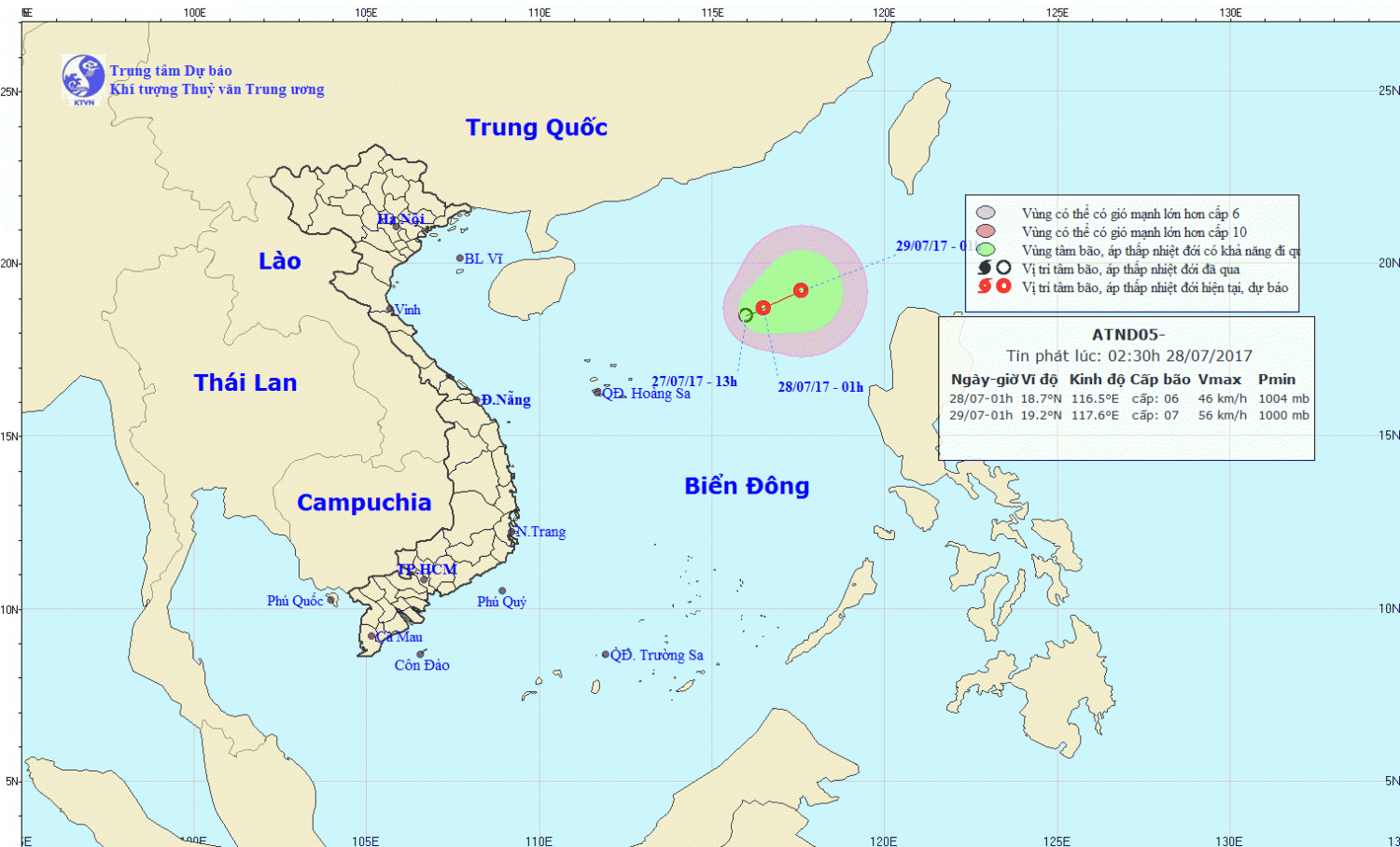 Tin áp thấp nhiệt đới trên Biển Đông
