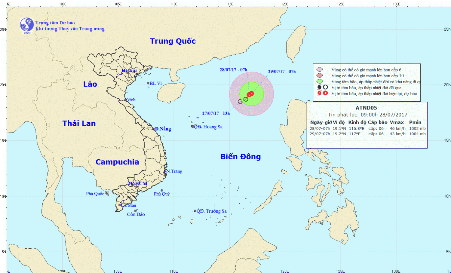 Tin áp thấp nhiệt đới trên Biển Đông
