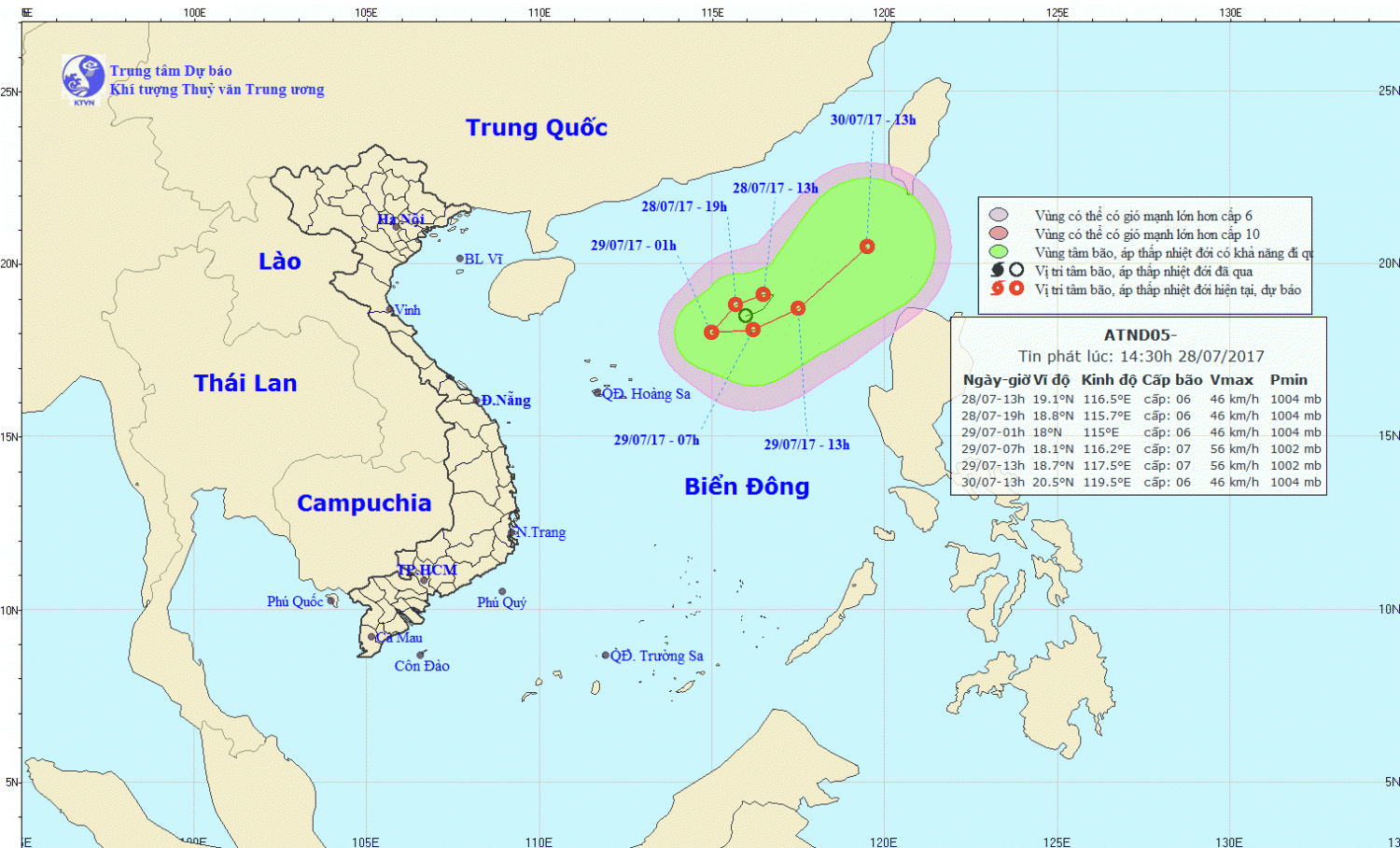 Tin áp thấp nhiệt đới trên Biển Đông