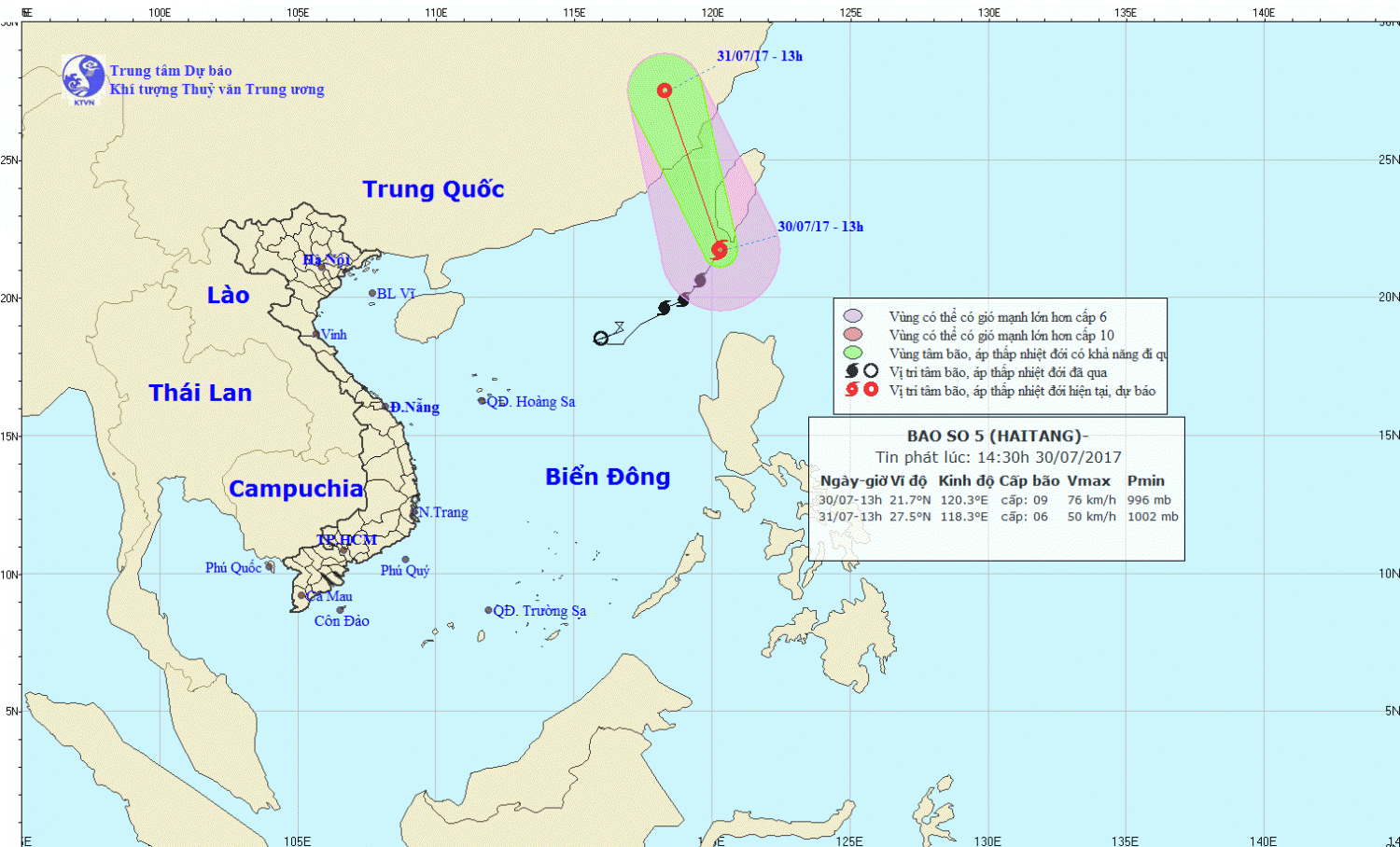 Tin về cơn bão số 5
