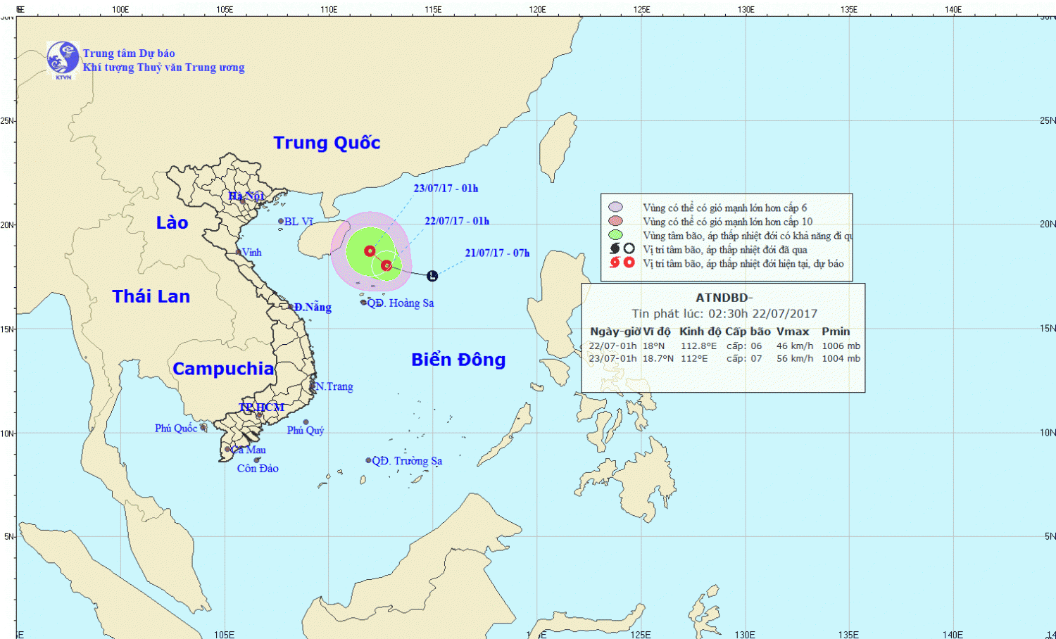 Tin áp thấp nhiệt đới trên Biển Đông