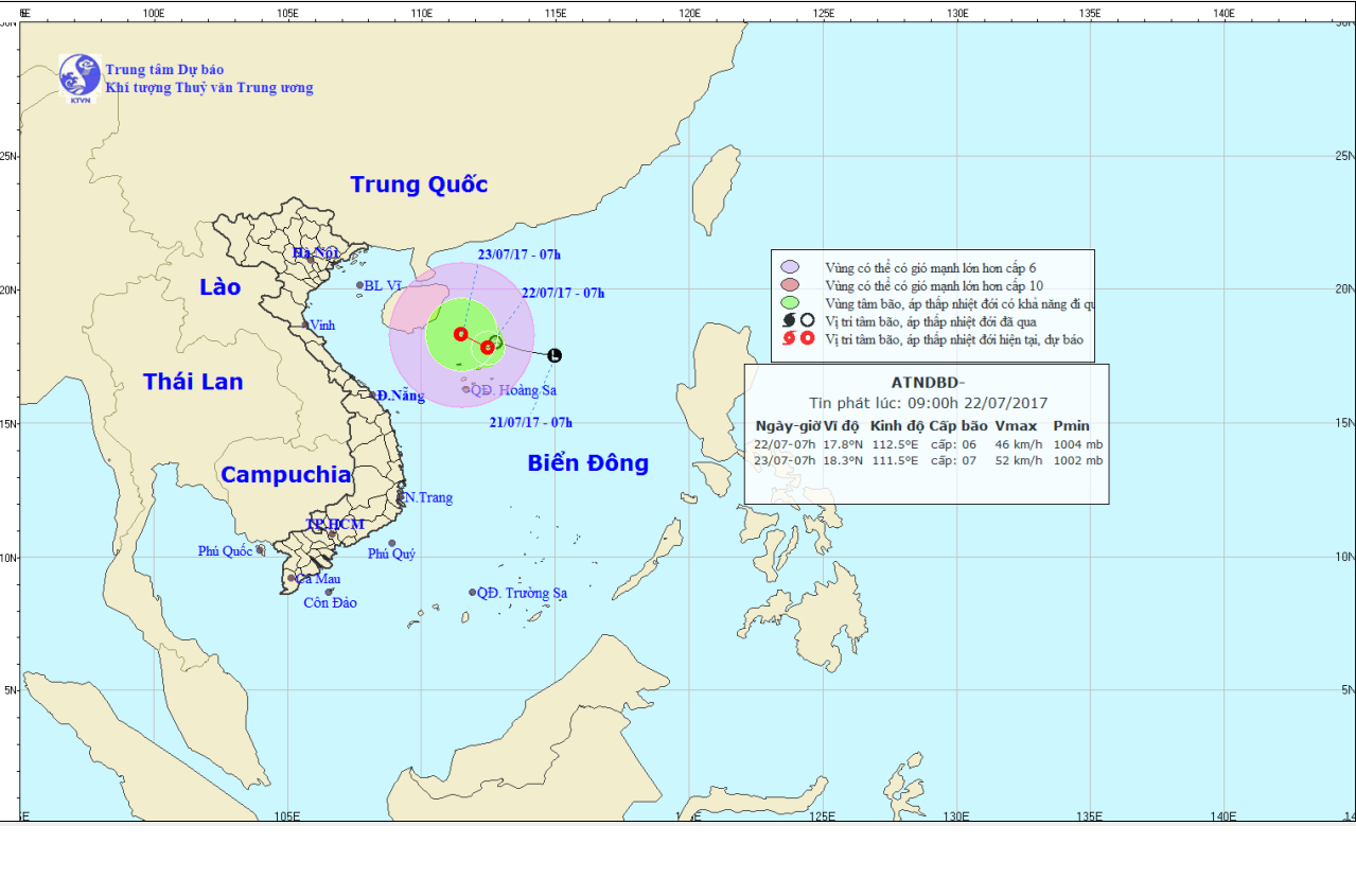 Tin áp thấp nhiệt đới trên Biển Đông