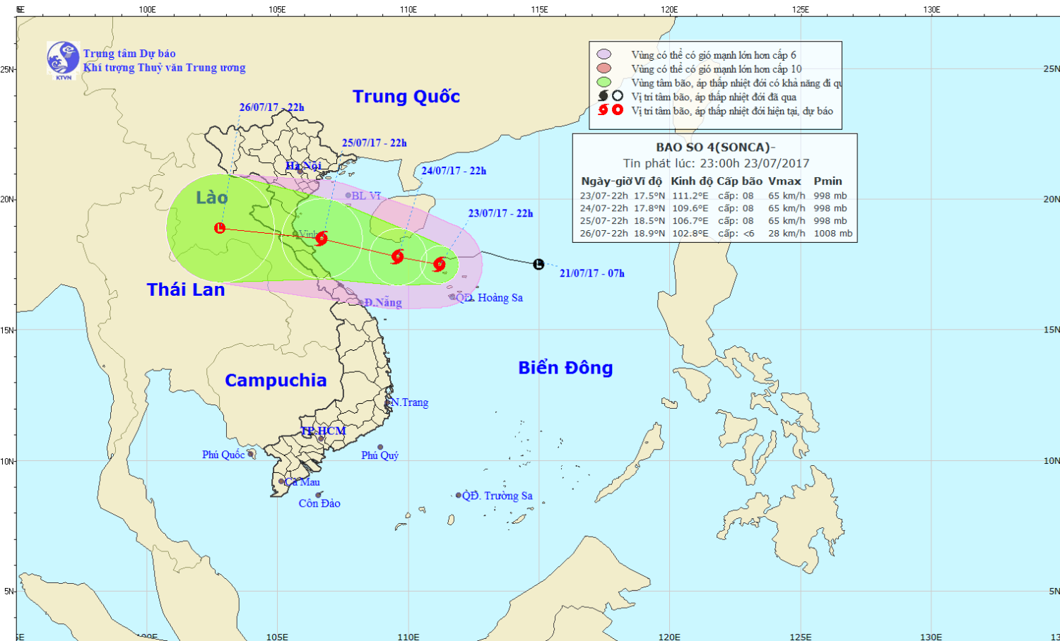 Tin bão gần bờ ( cơn bão số 4)
