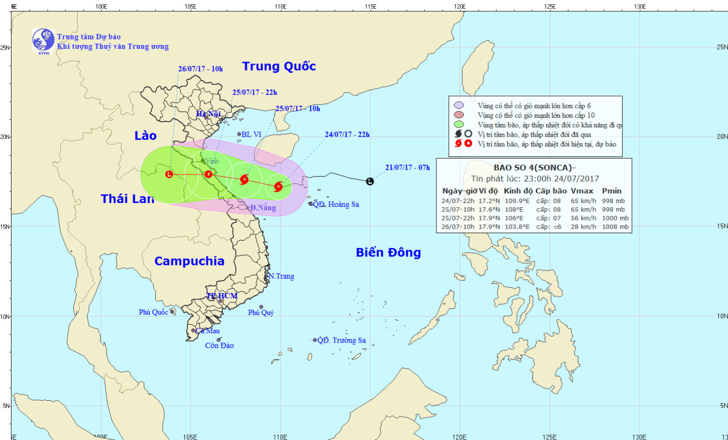 Tin bão khẩn cấp (cơn bão số 4)