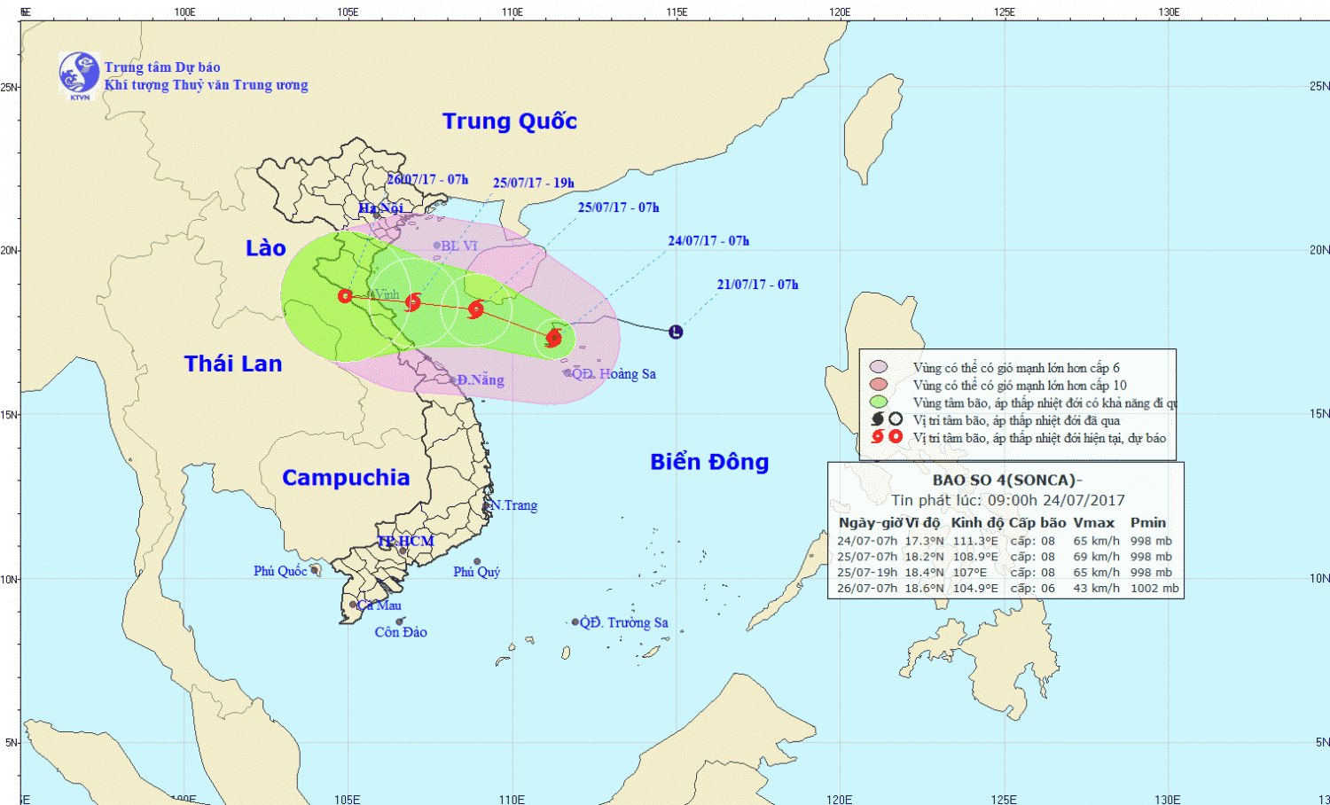 Tin bão khẩn cấp (cơn bão số 4)