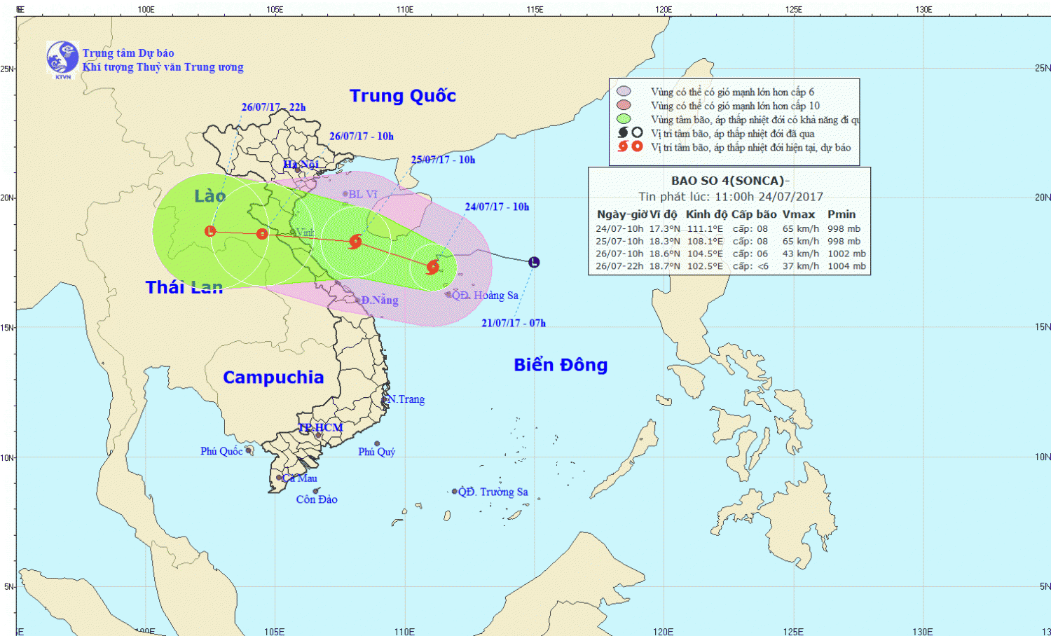 Tin bão khẩn cấp (cơn bão số 4)