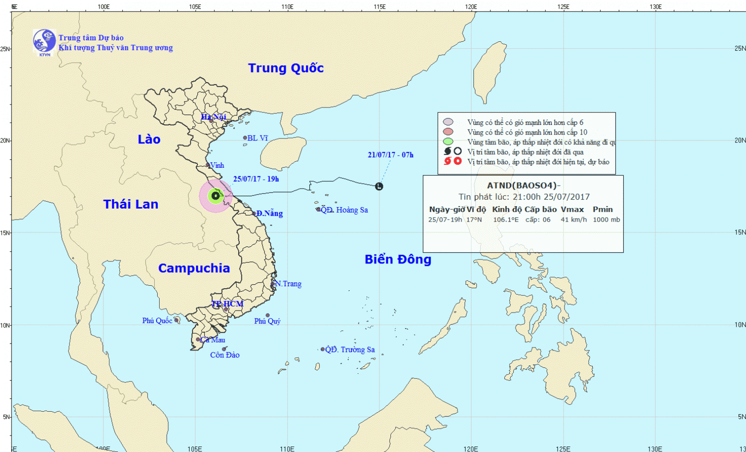 Tin về cơn bão số 4 (bão SONCA)