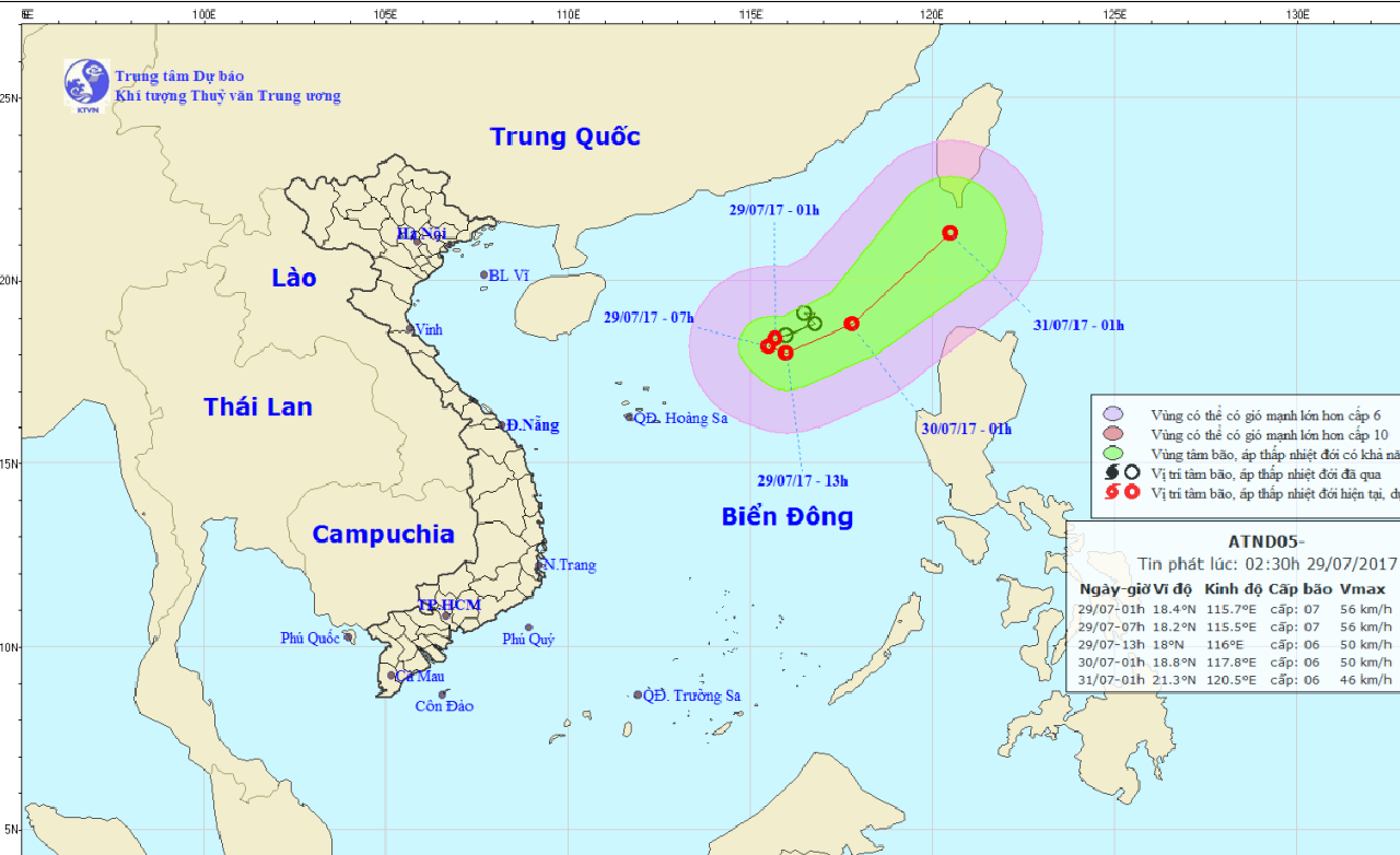 Tin áp thấp nhiệt đới trên Biển Đông