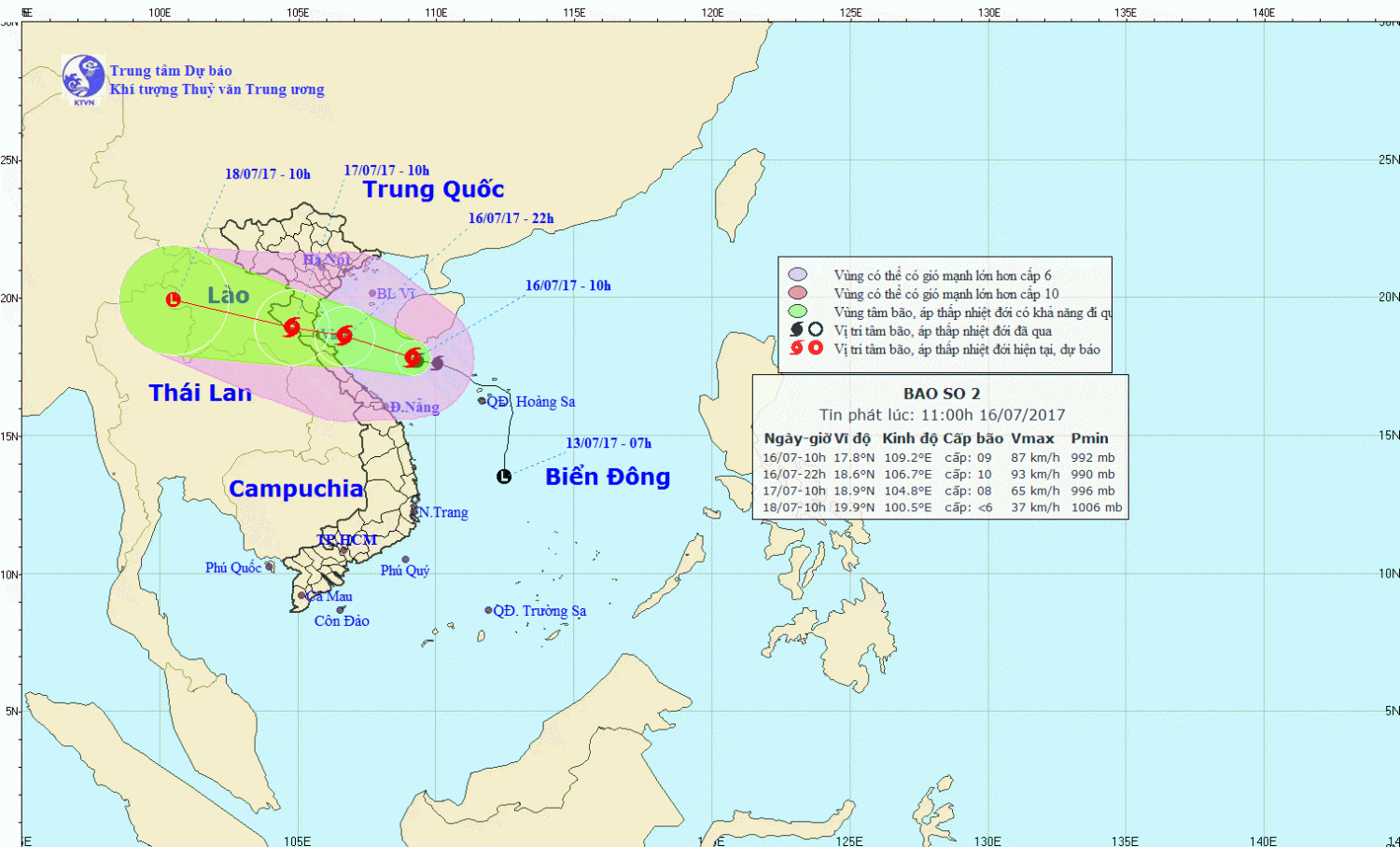 Tin bão khẩn cấp (cơn bão số 2)