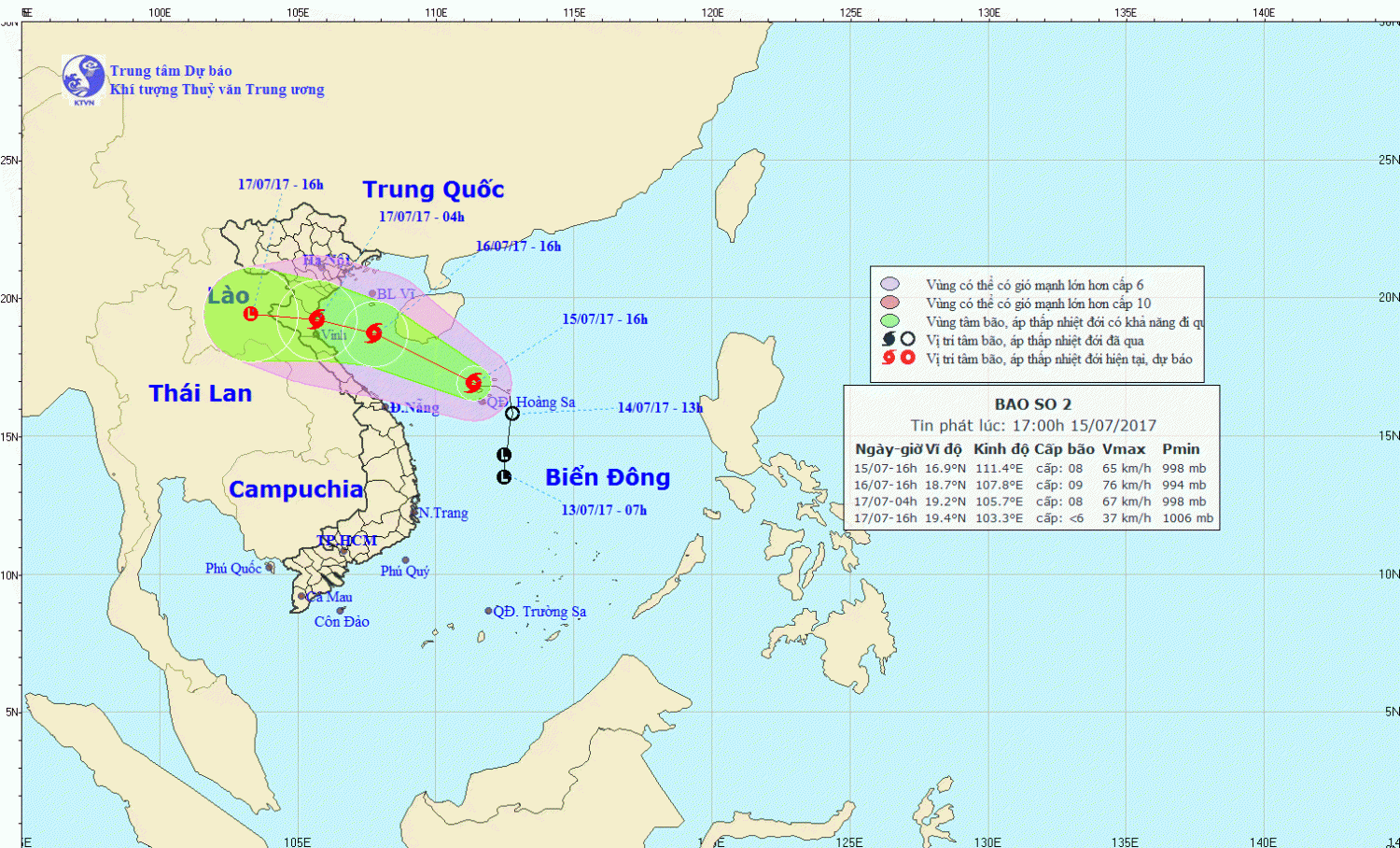 Tin bão khẩn cấp (cơn bão số 2)
