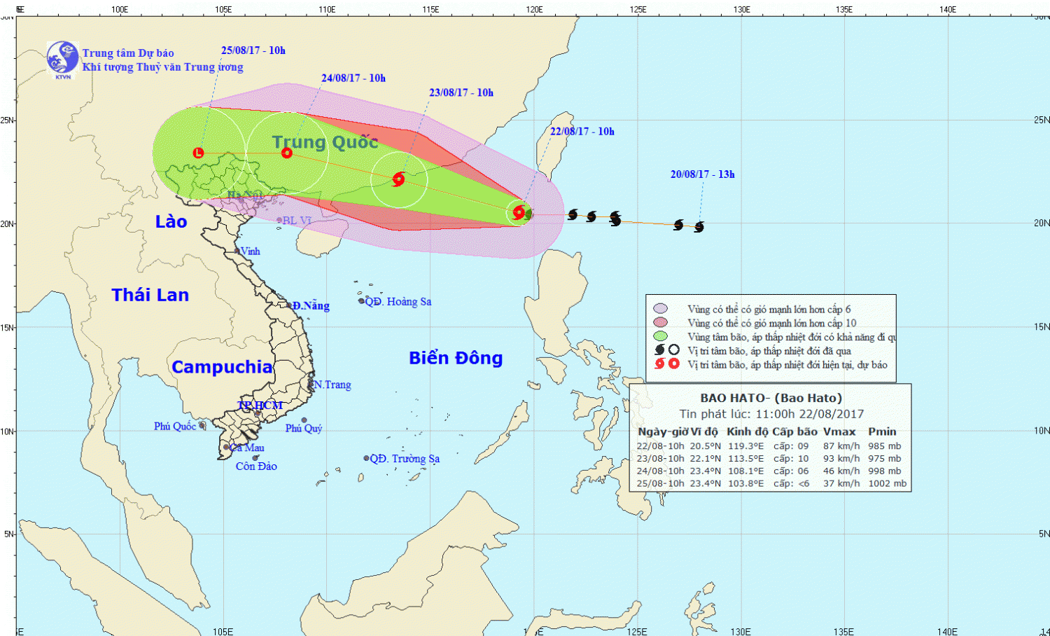 Tin bão trên Biển Đông (cơn bão số 6)
