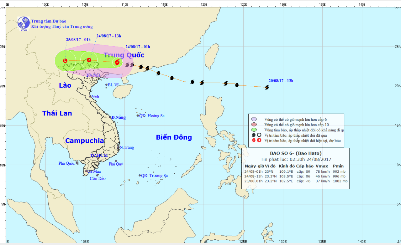 Tin bão trên đất liền (cơn bão số 6)