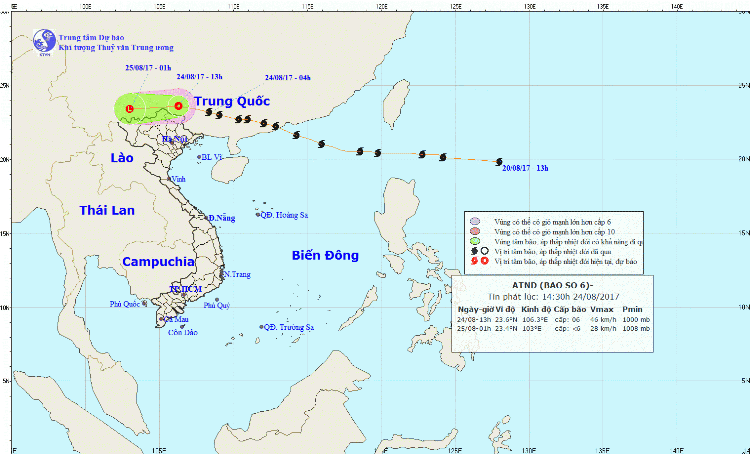 Tin về cơn bão số 6