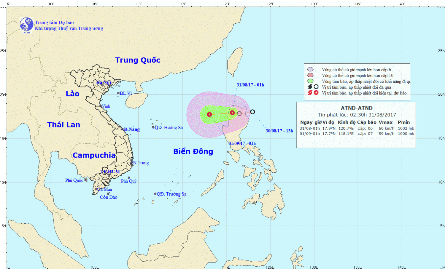 Tin áp thấp nhiệt đới gần Biển Đông