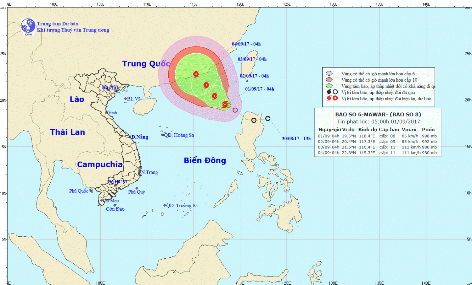 Tin bão trên Biển Đông (cơn bão số 8)