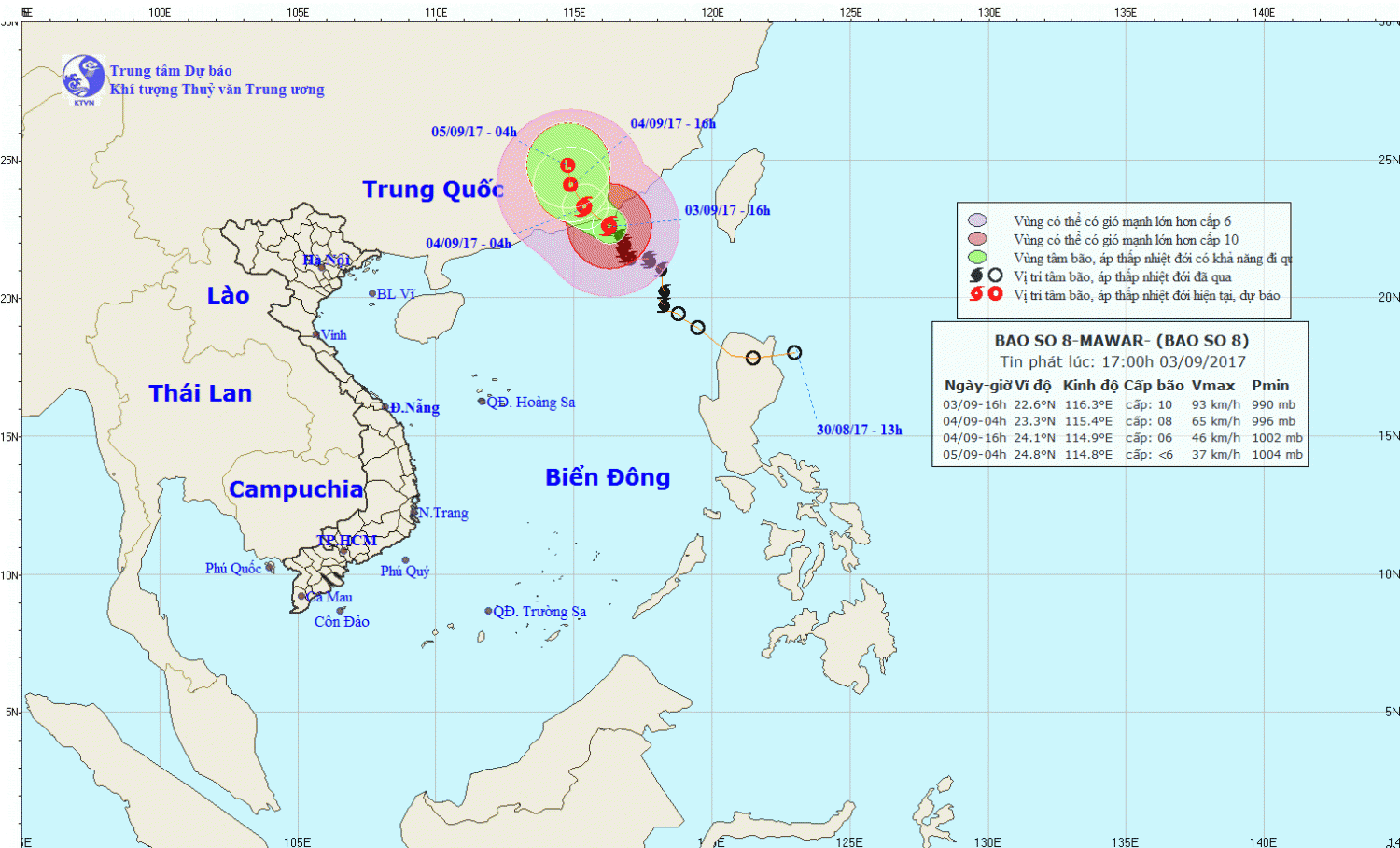 Tin bão trên Biển Đông (cơn bão số 8)