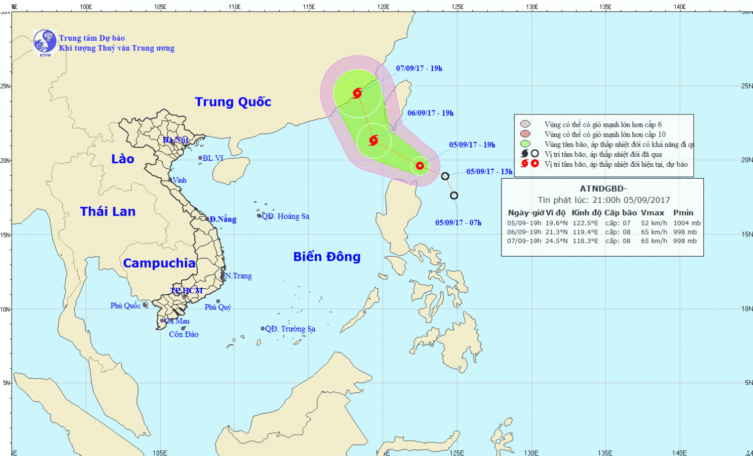Tin áp thấp nhiệt đới gần Biển Đông