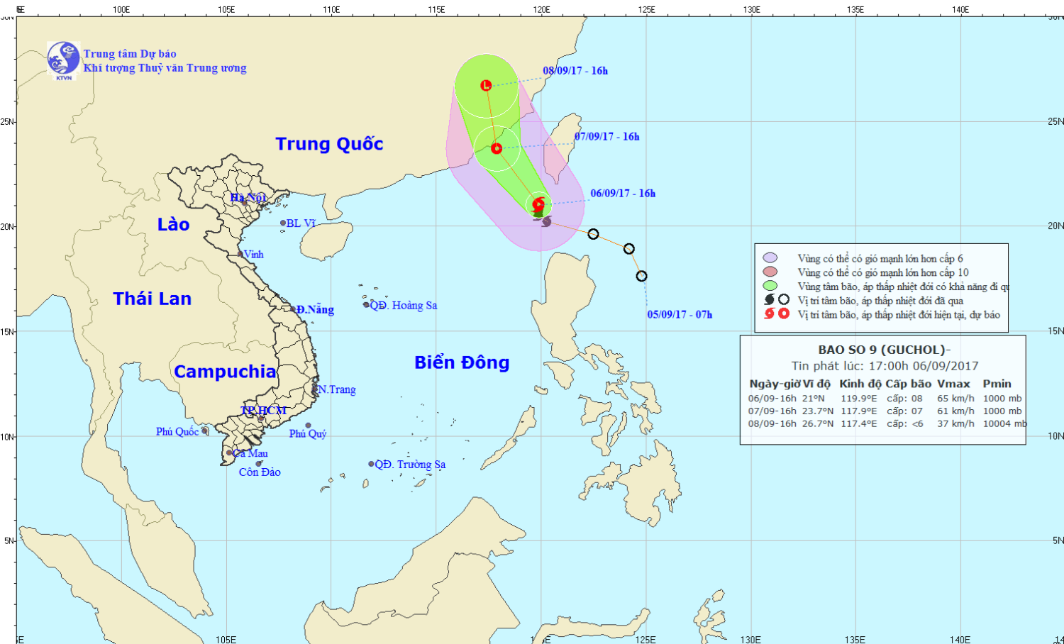 Tin bão trên Biển Đông (cơn bão số 9)