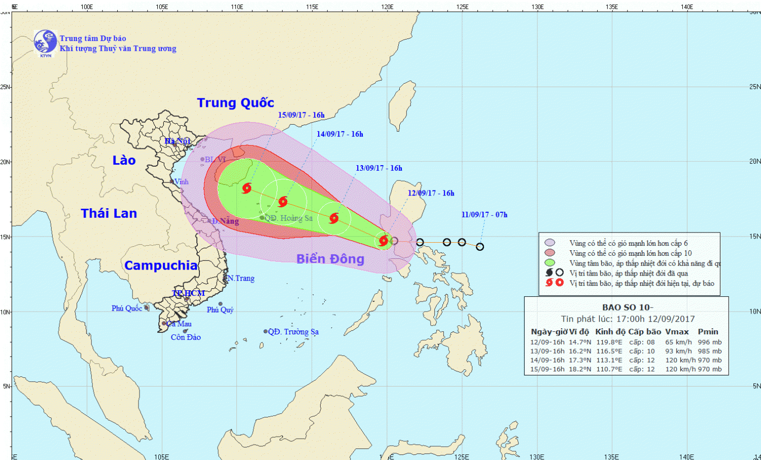 Tin bão trên Biển Đông (cơn bão số 10)