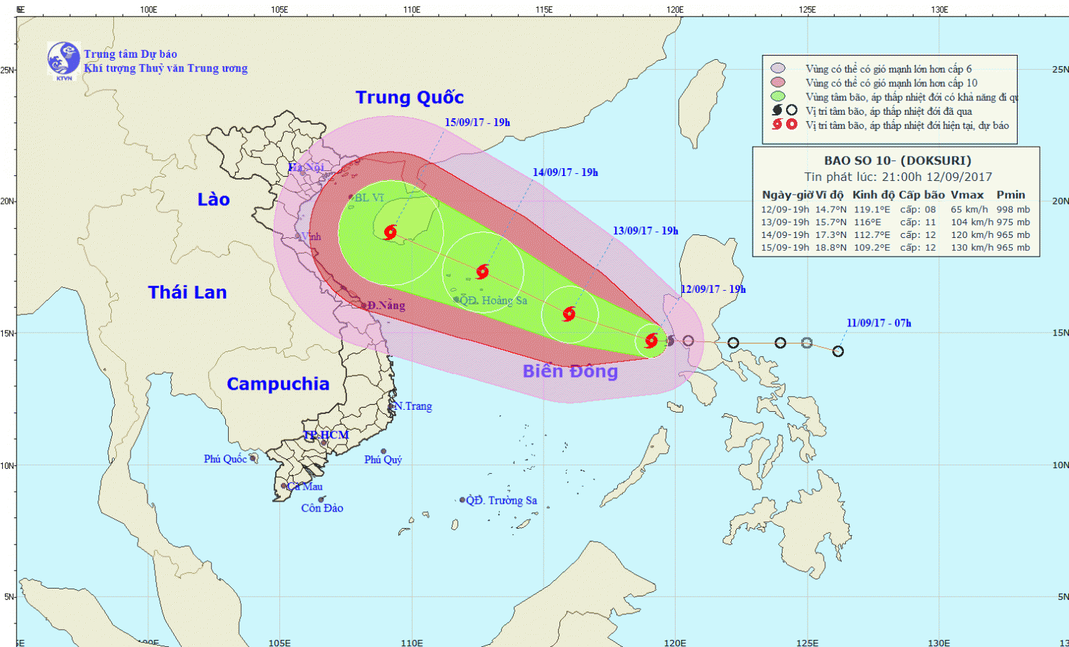 Tin bão trên Biển Đông (cơn bão số 10)