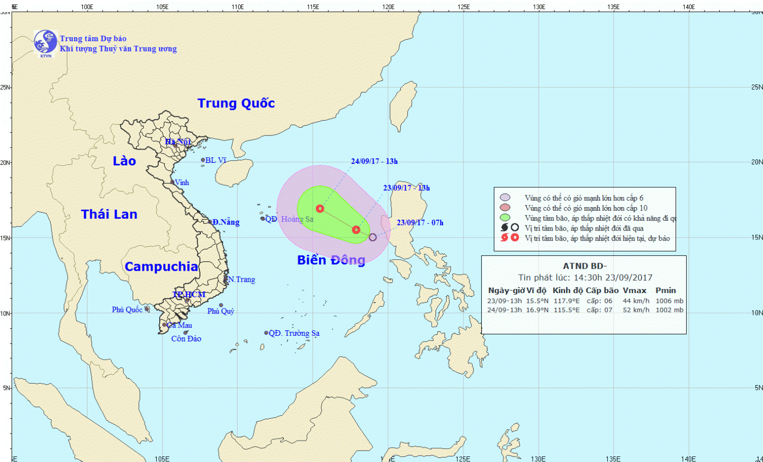 Tin áp thấp nhiệt đới trên Biển Đông