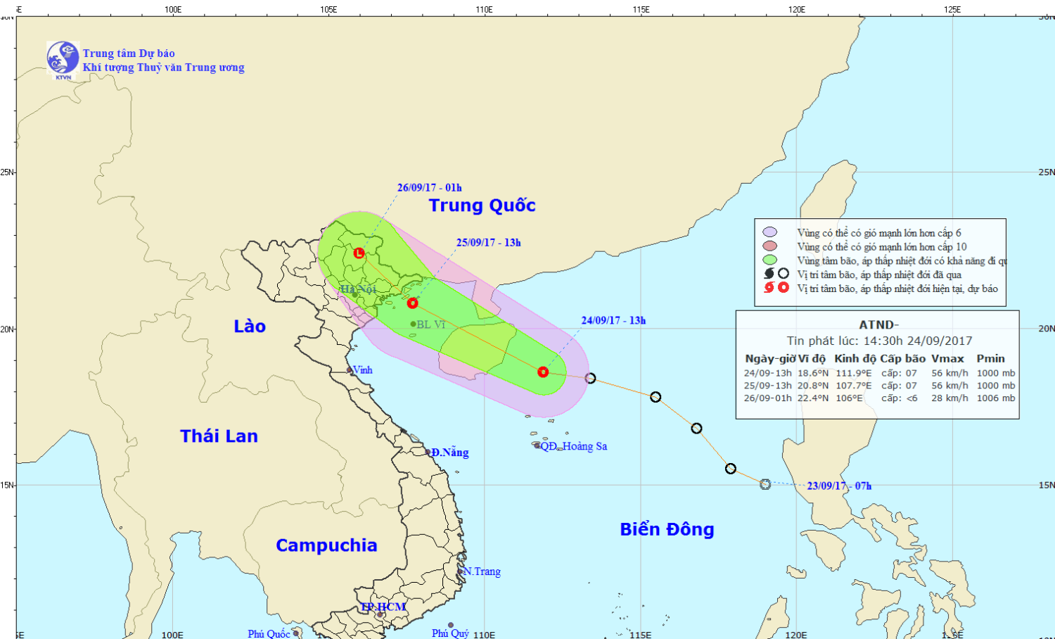 Tin áp thấp nhiệt đới trên Biển Đông