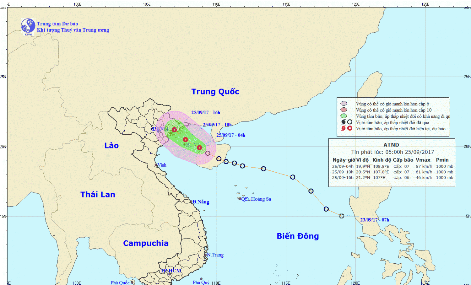 Tin áp thấp nhiệt đới gần bờ