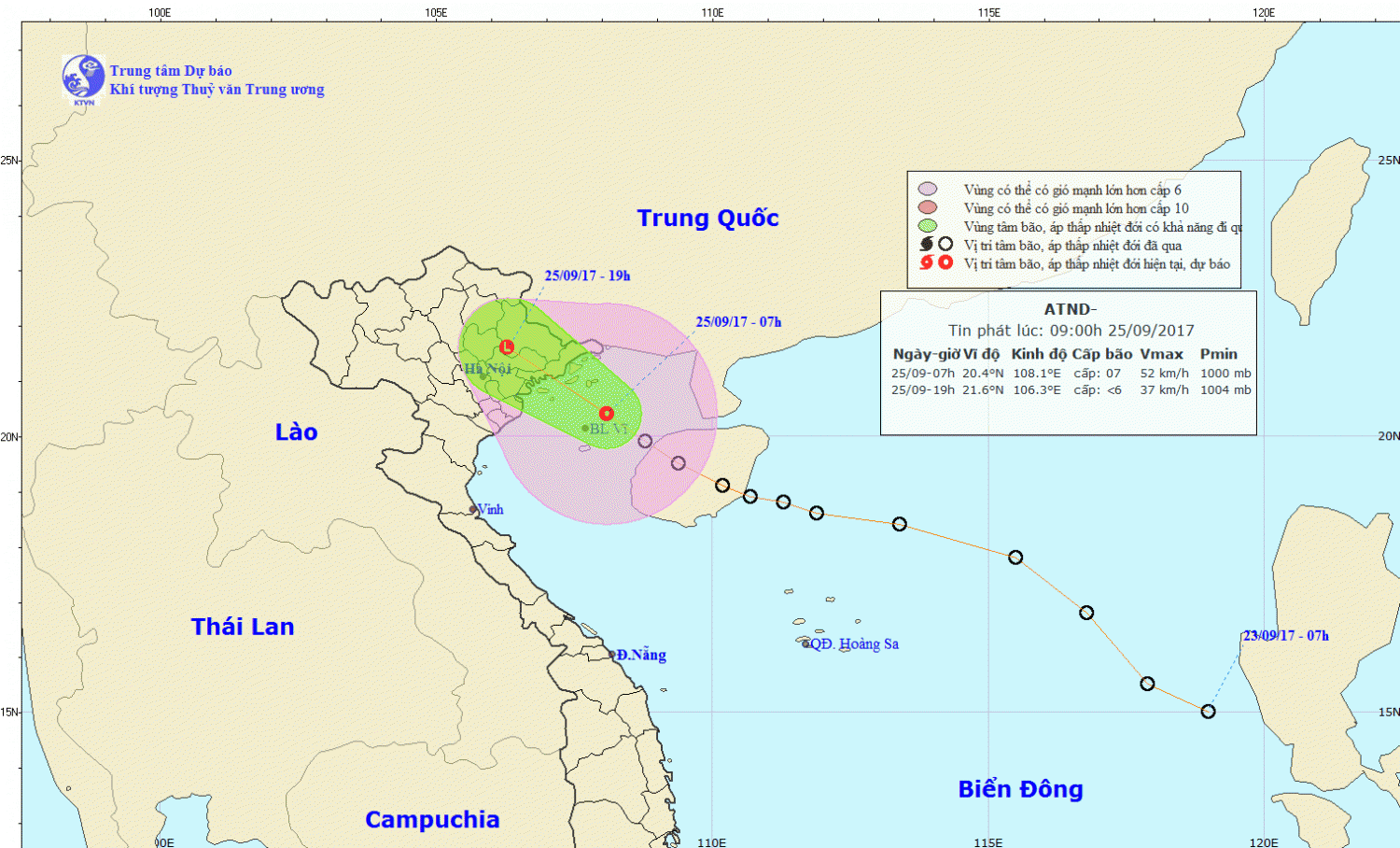 Tin áp thấp nhiệt đới gần bờ