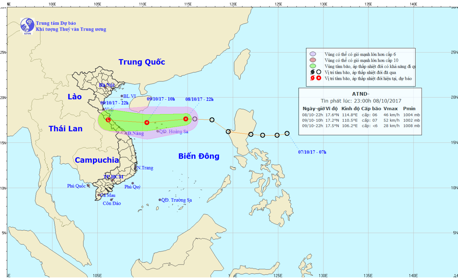 Tin áp thấp nhiệt đới gần bờ